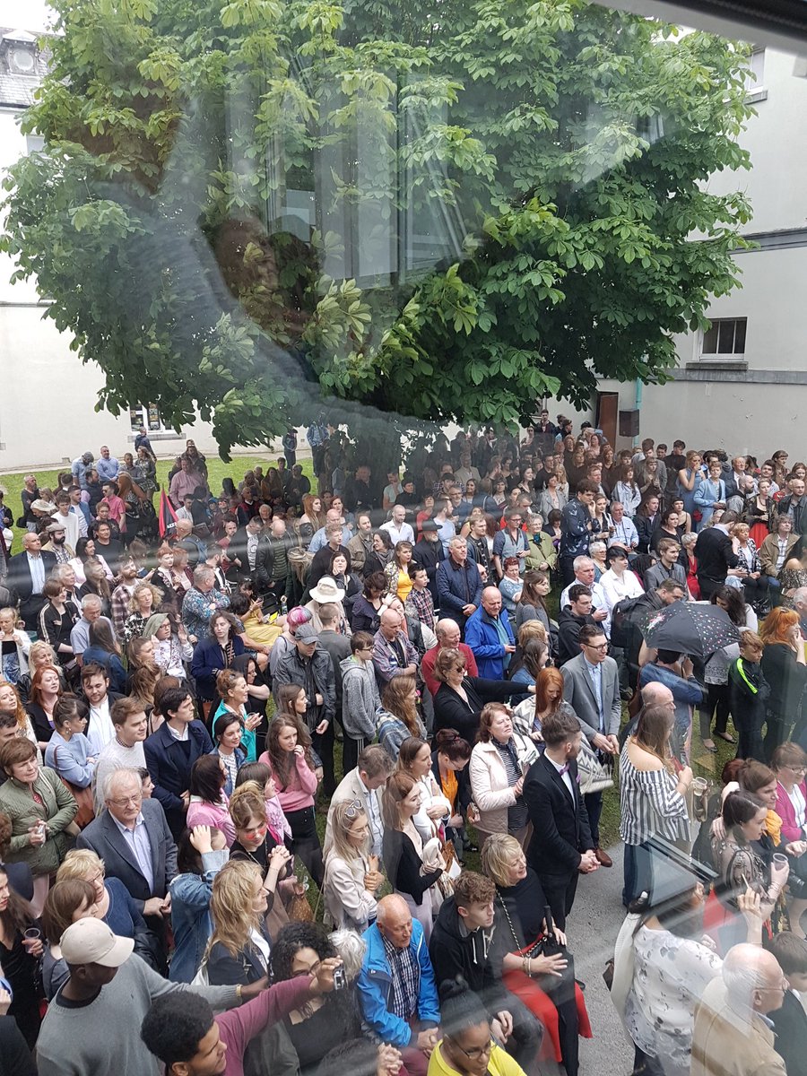 SheilaDegan's tweet photo. Massive crowd at official opening of @LSADatLIT today. Creativity of 200 graduates on exhibition @creativeirl @MikeFitzpatric4 @JCGalway https://t.co/3cmLspiR6o