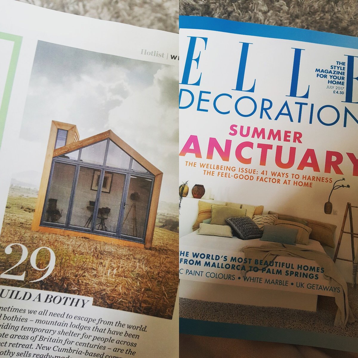 MyBothy's tweet photo. Finally got our hands on a hard copy! SO many thanks again to @ELLEDecoUK  for featuring us!😊 #mybothy #greatoutdoors https://t.co/PCQj8baQ0J