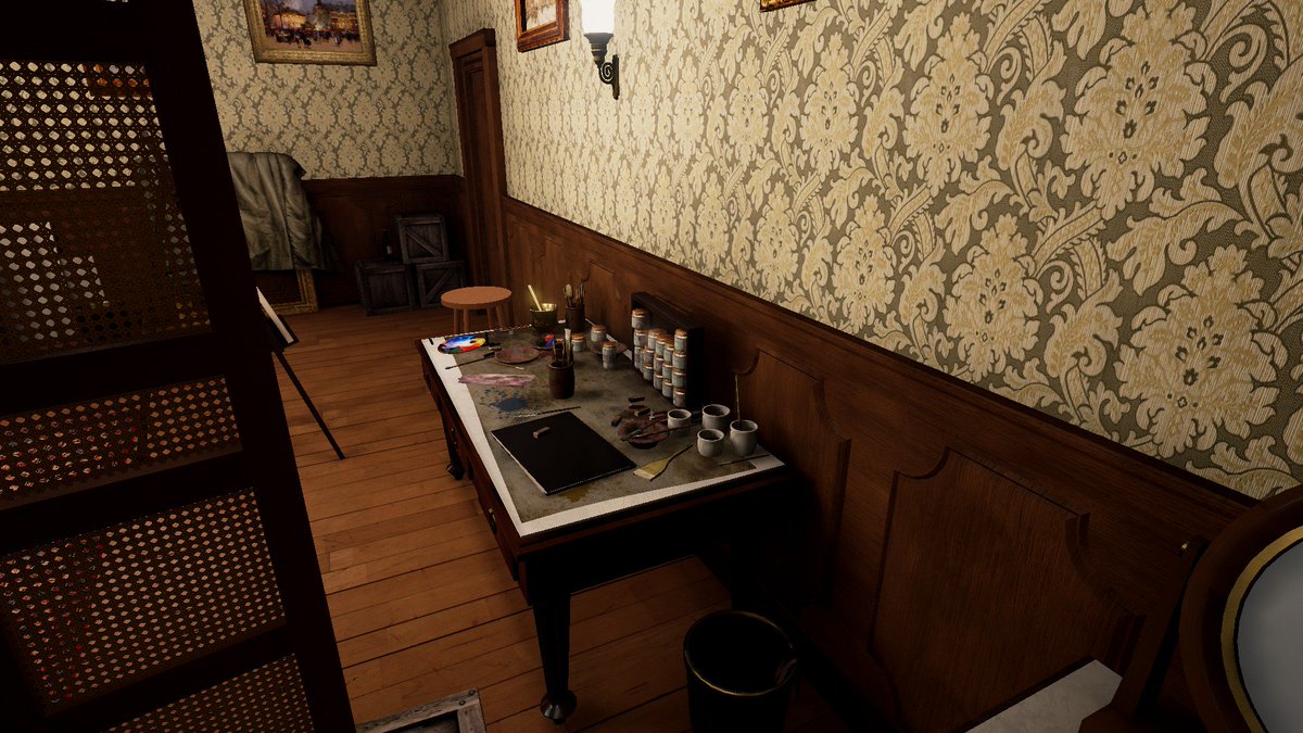 WisefoolStudio's tweet photo. Some painter's tools in belle époque setting in Waking the Glares!
#screenshotsaturday #indiedev #gamedev #indiegame #steam #UE4 https://t.co/dvYrUjCmBG