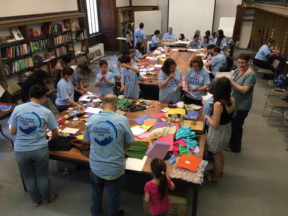 mwright216's tweet image. #citivolunteers were in! Creating tactile books for visually impaired children at @nypl with @Citi Alumni Network!