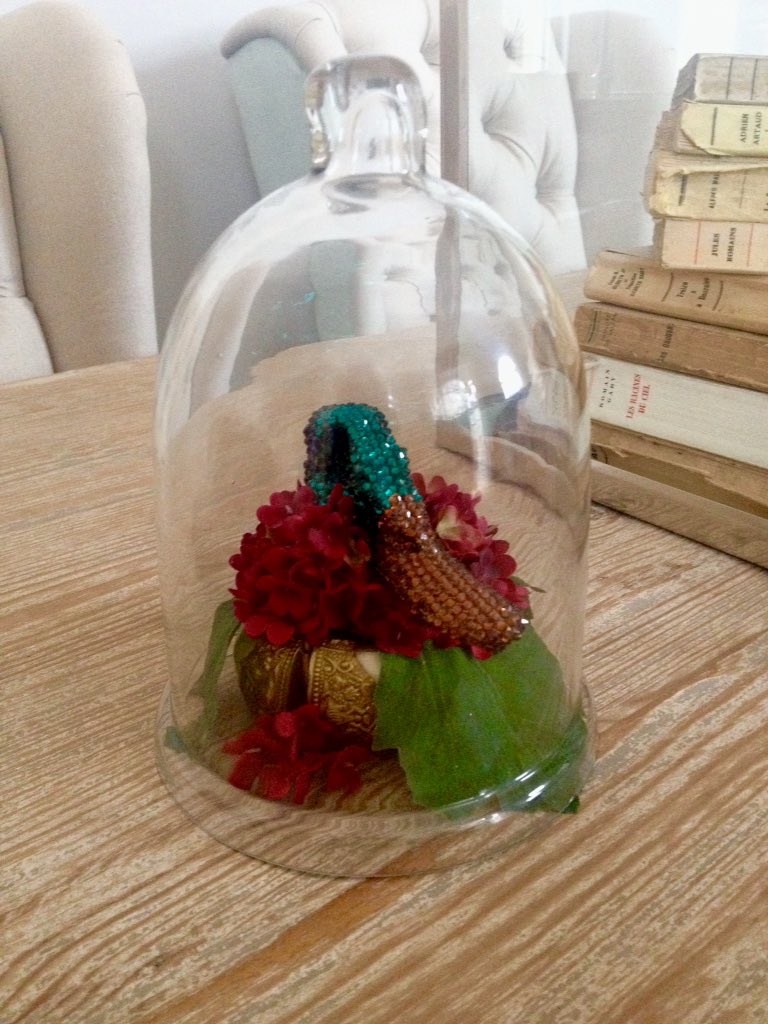 LottyAlexander's tweet photo. New work under antique glass cloches great film shoot. 🎩📽 https://t.co/xLTh79MIdi