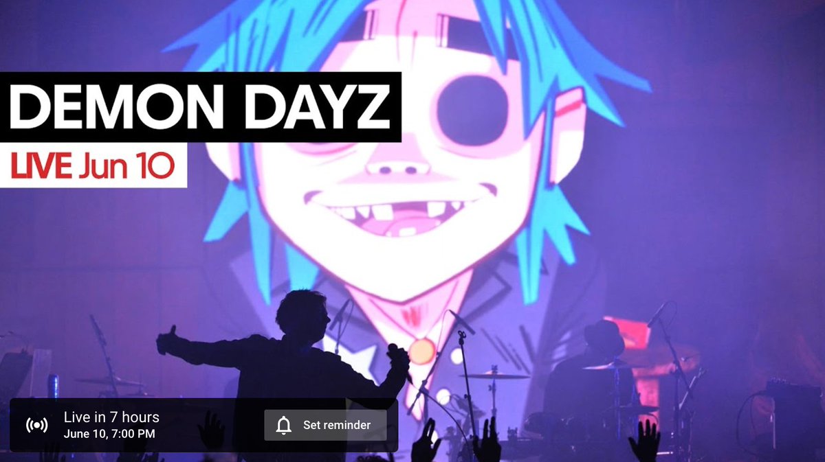 demondayzfest's tweet photo. Stream @gorillaz live at #DEMONDAYZ with @RedBullTV on @YouTube from 7pm 👉 https://t.co/rPCZYFeRfN https://t.co/2952bTtJCS