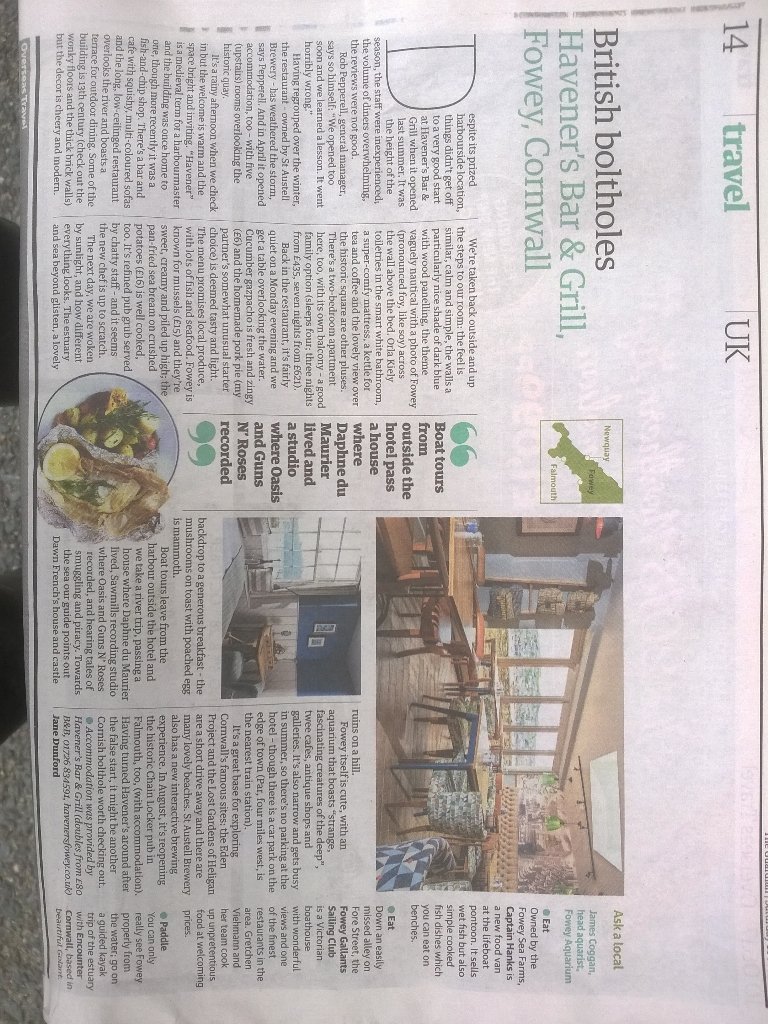 FoweyAquarium's tweet photo. Nice review for #Fowey in the Guardian.https://t.co/OyLvk1fLnf https://t.co/Y7lugw4Llt