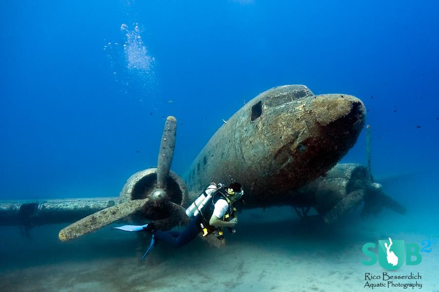 thesub2o's tweet photo. Diving the C47 "Skytrain" airplane in southern #Turkey . Photo by @RicoBesserdich at #Sundiving dive center #scuba https://t.co/aIKbMeB288 https://t.co/0kagfI00wO