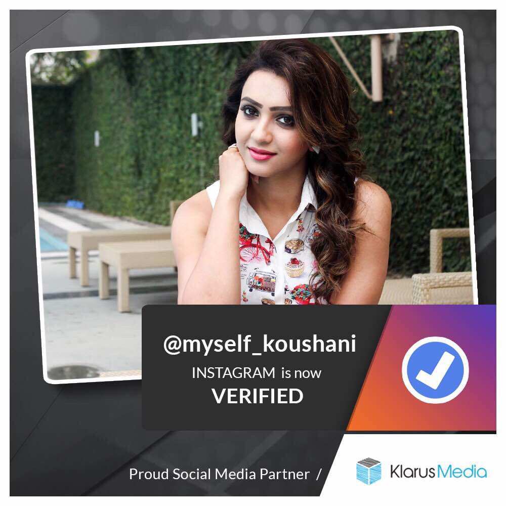 KoushaniMukher1's tweet photo. Finally  One of the happiest moment to see my Instagram Account getting Verified today😀Thank u friends for d unlimited love ❤️@Klarusmedia https://t.co/bnxxVp2CDI