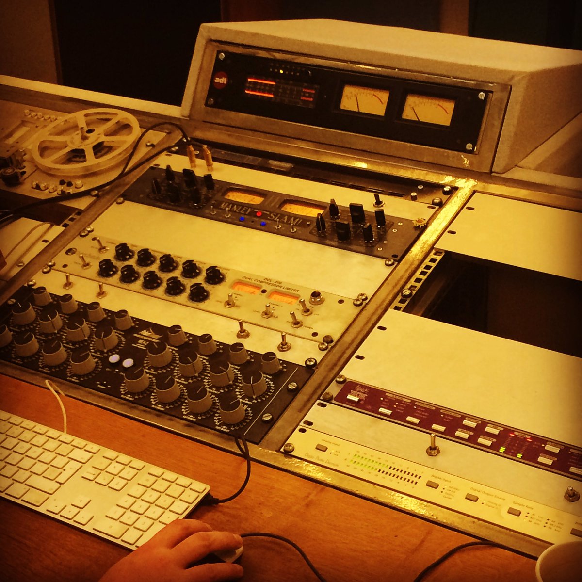 At the spaceship controls, mastering <a href="/CharlieSavigar/">Charlie Savigar</a> steampunk soundtrack album at <a href="/HafodMastering/">Hafod Mastering</a> with <a href="/gethinjohn/">Gethin John</a> #talesofnewalbion