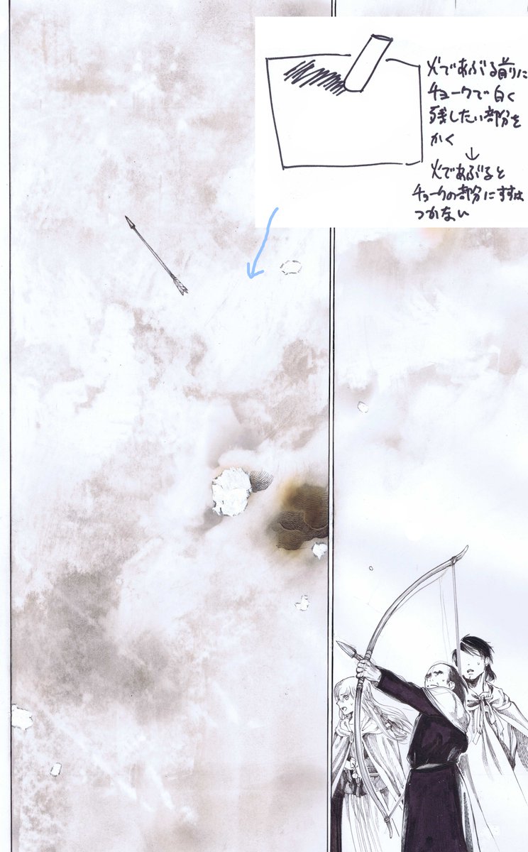 友人用に作った画像はります～。誰に勧めても試してもらえなかったから興味持ってもらえて嬉しい😂火で原稿をあぶるので試す方は換気や火に注意してください。 
