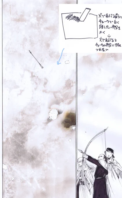 友人用に作った画像はります～。誰に勧めても試してもらえなかったから興味持ってもらえて嬉しい😂火で原稿をあぶるので試す方は換気や火に注意してください。 