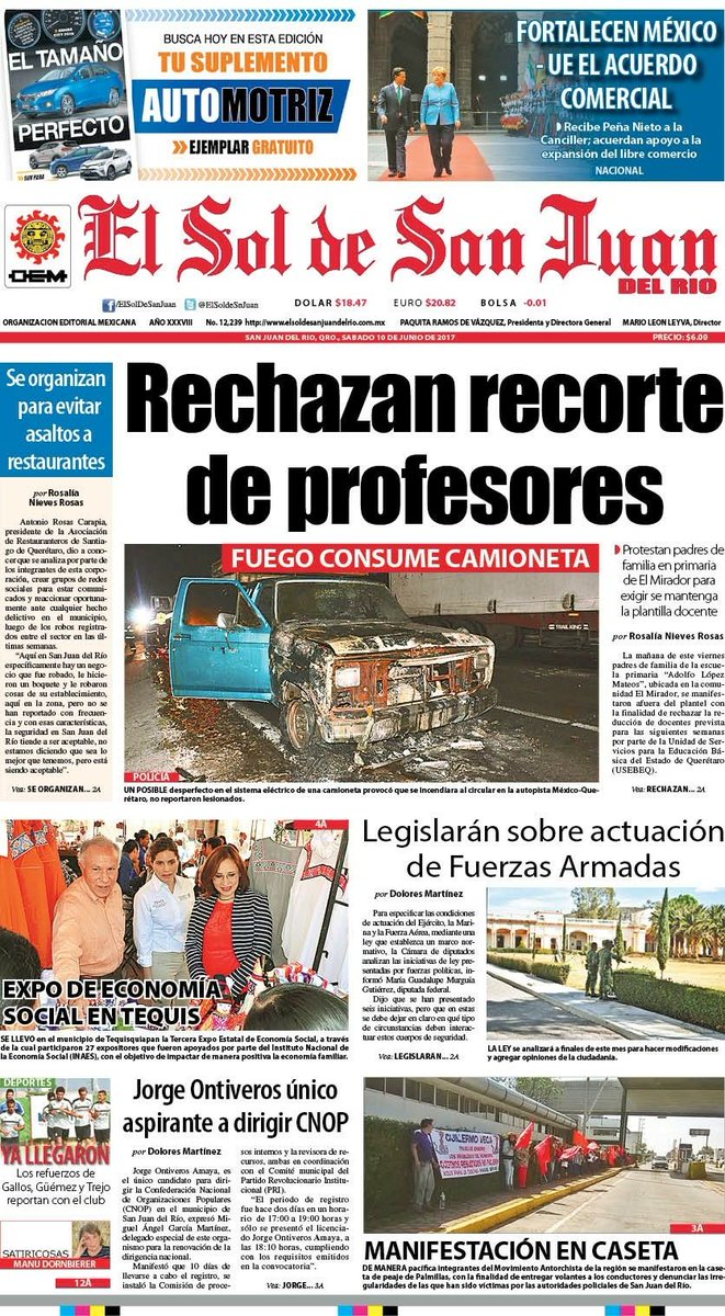 #FelizSábado  San Juan del Río
Te invitamos a visitar nuestro sitio y mantenerte informado 🖥    elsoldesanjuandelrio.com.mx