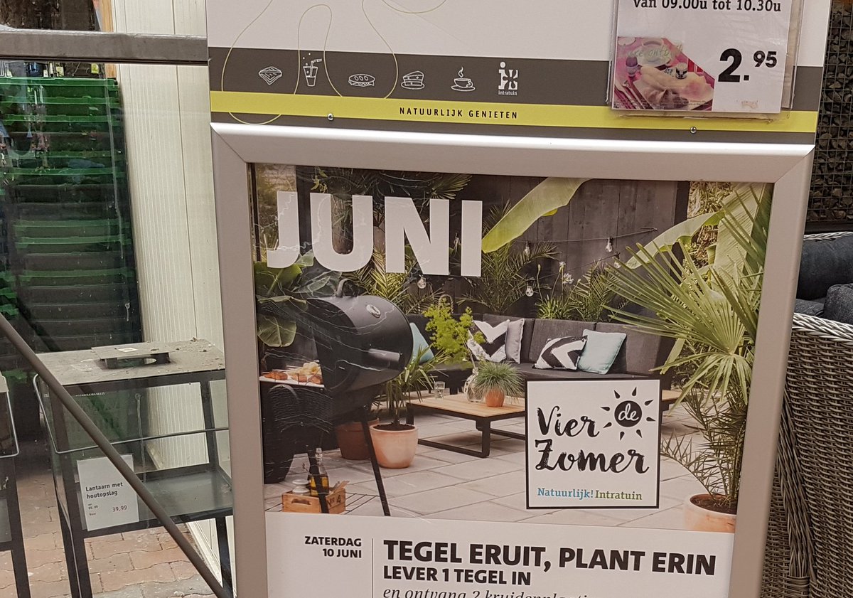 Zojuist met kids bij <a href="/Intratuin/">Intratuin 🐝🌾</a> geweest. 2 kruidenplanten gekregen voor een stoeptegel. <a href="/Tuinweek/">Nationale Tuinweek</a> @GroeiNL @OpSteenbreek @VitaleGroenStad
