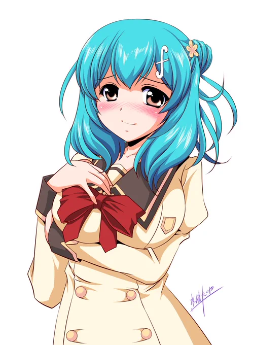 コミケカタログのカットで描いた詩穂ちゃん貼り 