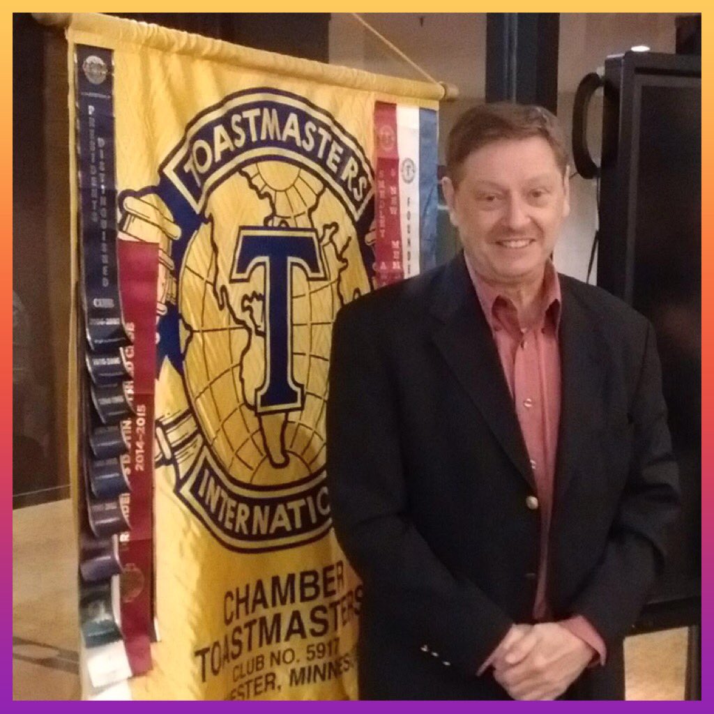 ChamberTmasters's tweet photo. Saturday Salute to Rochester Chamber #Toastmasters newest member John Milliron! #rochmn #d6tm #rochester_mn #rochdmc #around_rochester https://t.co/SxknSrbpeI