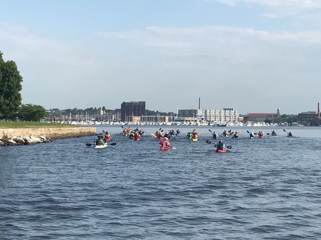chesapeakebay's tweet photo. Baltimore Harbor here we come! #baltimorefloatilla #healthyharbor #savethebay https://t.co/UzZr67S2eo