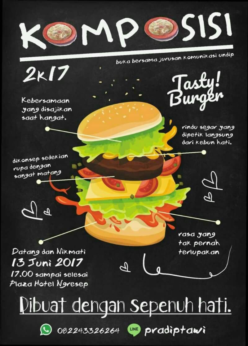 KOMPOSISI 2k17 akan hadir buat nyambut suasana Ramadhan kali ini biar makin hangat lagi.
📅Selasa 13 Juni 2017
📍Plaza Hotel Ngesrep