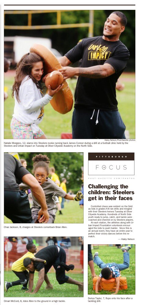 PittBorghetti's tweet photo. Love this from @PGVisuals showing our man @JamesConner_ at this week's @steelers Urban Impact youth clinic. You make us proud, James! https://t.co/G7hgYoRChf