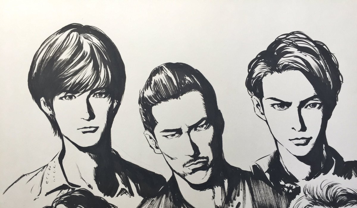 【筆ペンで三代目JSoulbrothers】
を描いてみた。

【youtube】に動画をアップしましたので、リンクから見てみてください↓↓


【完成イラスト】はこんな感じです↓ 