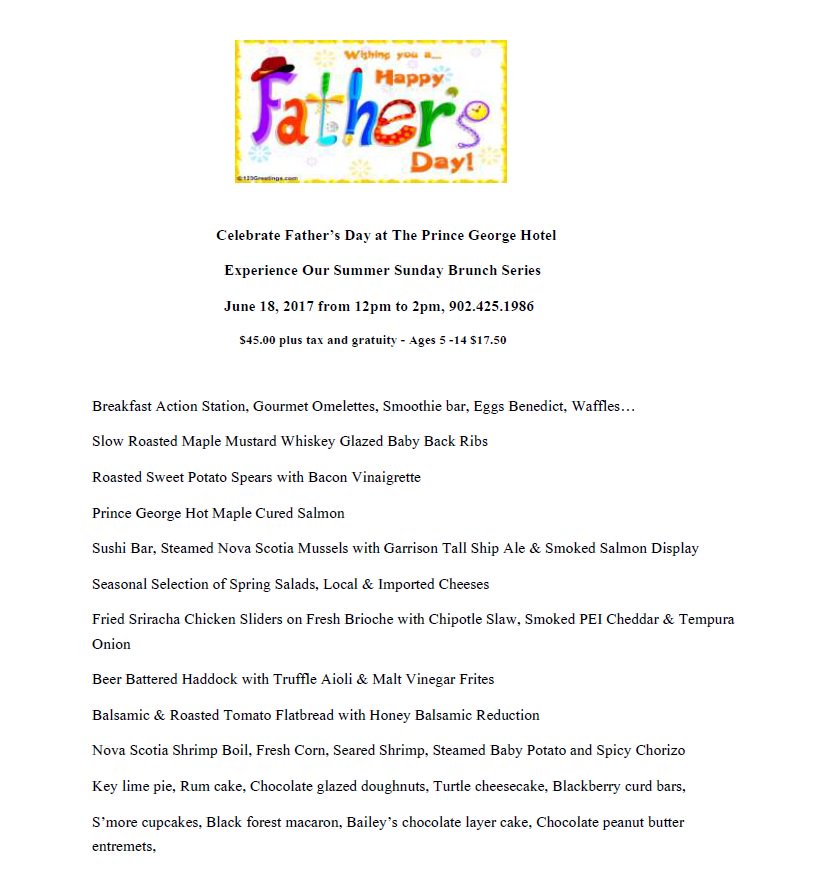 Impress Dad this #FathersDay with our famous #FathersDay brunch! - Sunday, June 18th - Call (902)425-1986 for reservations <a href="/DowntownHalifax/">Downtown Halifax Business Commission (DHBC)</a>