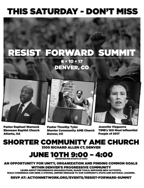 indivisibleden's tweet photo. Today! No preregistration required. It’s not too late to join us for this sure-to-be inspiring event! #ResistForward https://t.co/9MRsIgXDyM