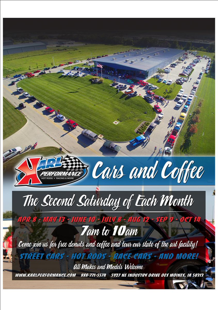 HushMatUSA's tweet photo. Join Karl Performance for this month's Cars & Coffee!
#racecars #streetrods #hotrods #coffee #java #dynotesting https://t.co/La2F37gUVd