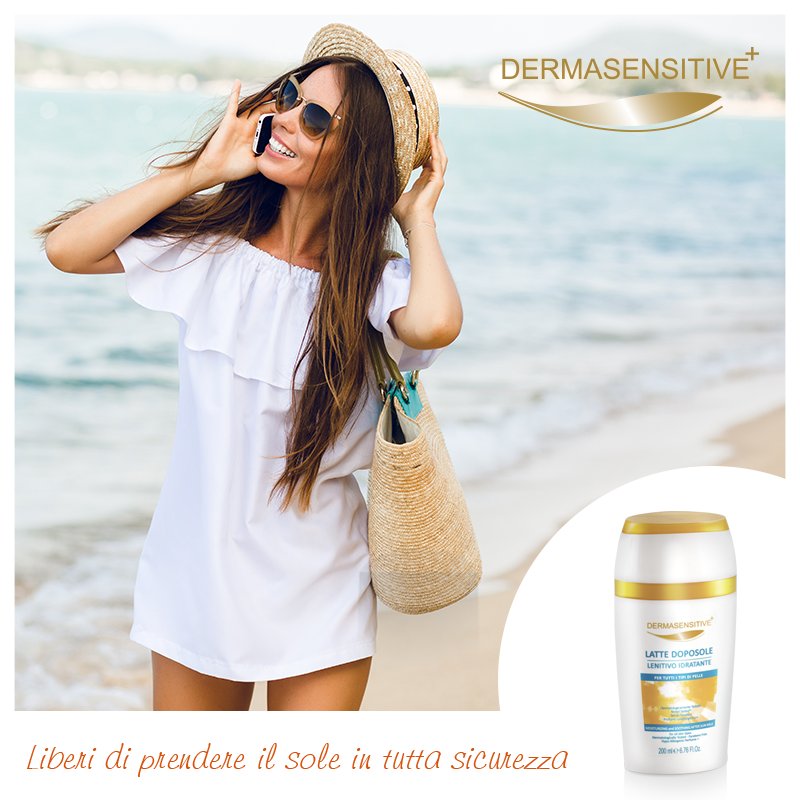 dermasensitive's tweet photo. Dopo tutto un weekend al sole la tua pelle è secca e disidratata? Nutrila con il Latte Doposole Dermasensitive+ #alsoleinsicurezza https://t.co/mvTuEQkSNn