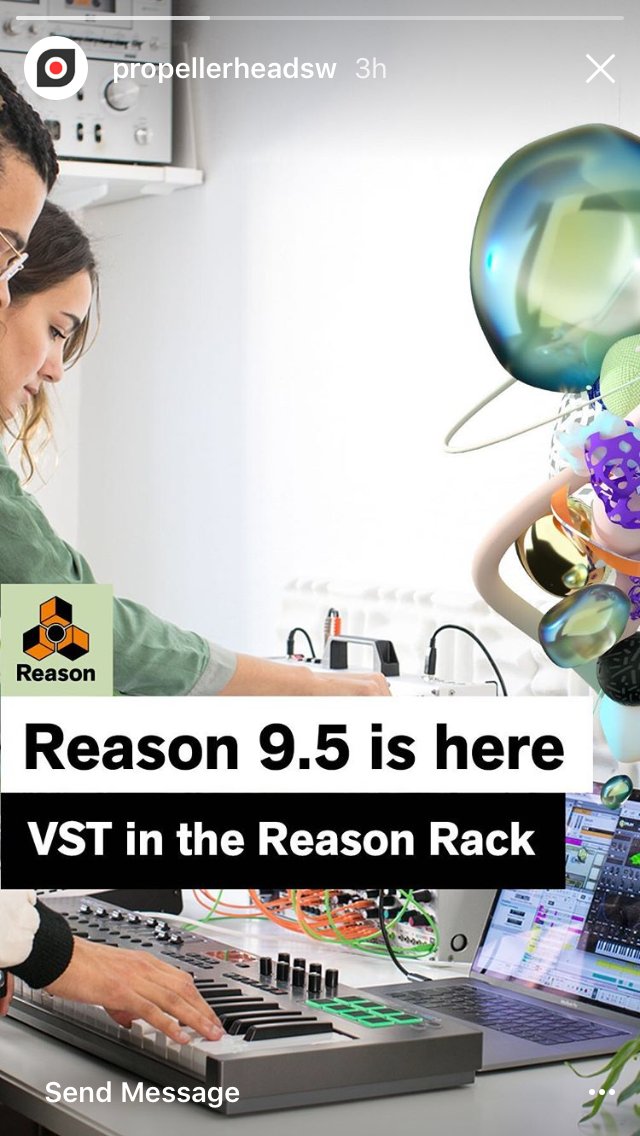 cconnor_crowe's tweet photo. Today feels like a holiday many of us have been waiting years for! VST's now in Reason 9.5! Dream. Come. True. #reason95 https://t.co/Kku6rHFZUi