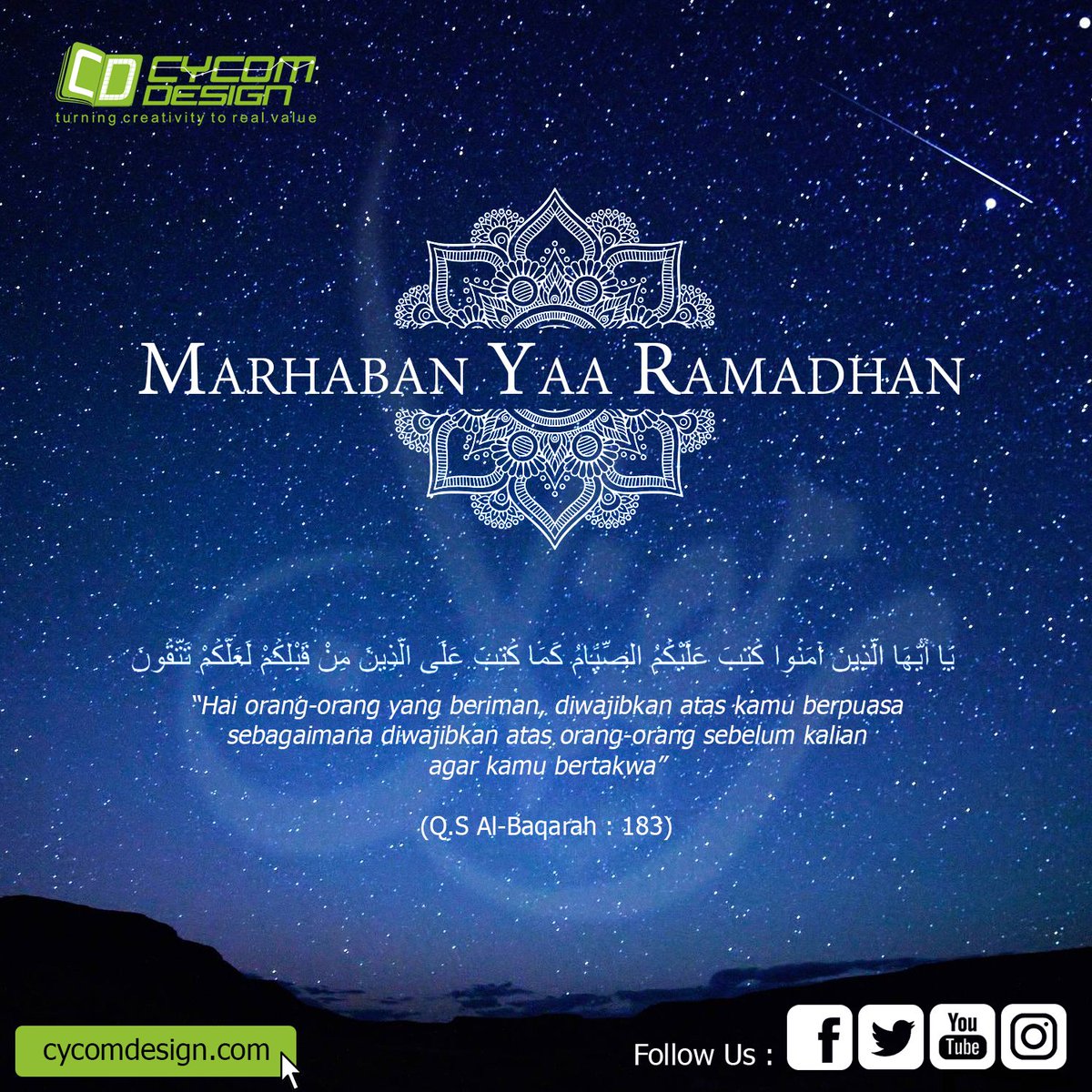 cycomdesign's tweet photo. Selamat Menunaikan ibadah puasa 1438 H. Semoga akan menjadi puasa berkah untuk kita dan menjadikan kita yang lebih baik. https://t.co/jDwiHnGgnv