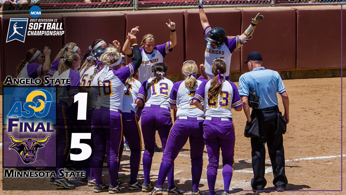 MinnStSoftball's tweet photo. Minnesota State sweeps Angelo State to win its first National Championship in program history! #HornsUp https://t.co/l1U0FWvuzK