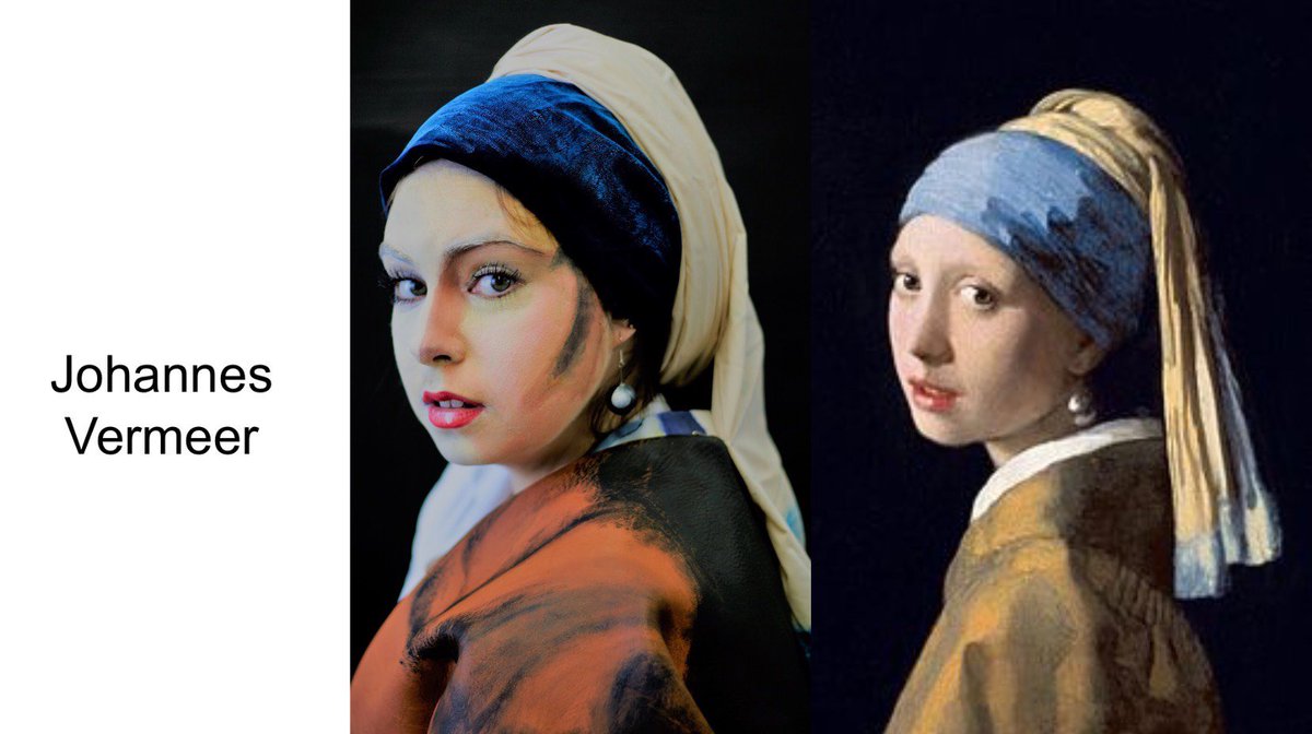 cscoeur's tweet image. Œuvres vivantes de grands maîtres, des élèves de Kélanie Poirier en 5e sec. option Arts. Inspirées de l&apos;artiste Alexa Meade.
 #csarts