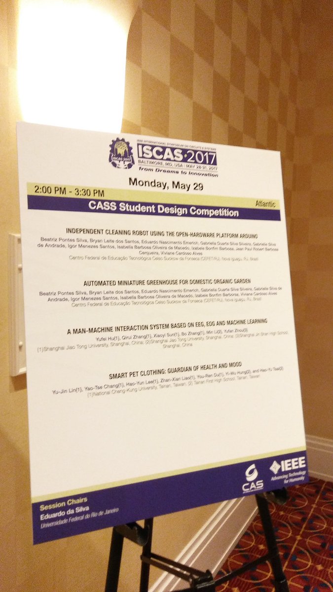 ISCAS2017's tweet image. First time in ISCAS...undergrad student design competition. Engaging the next generation @ISCAS2017 @ieeecassociety  #iscas2017
