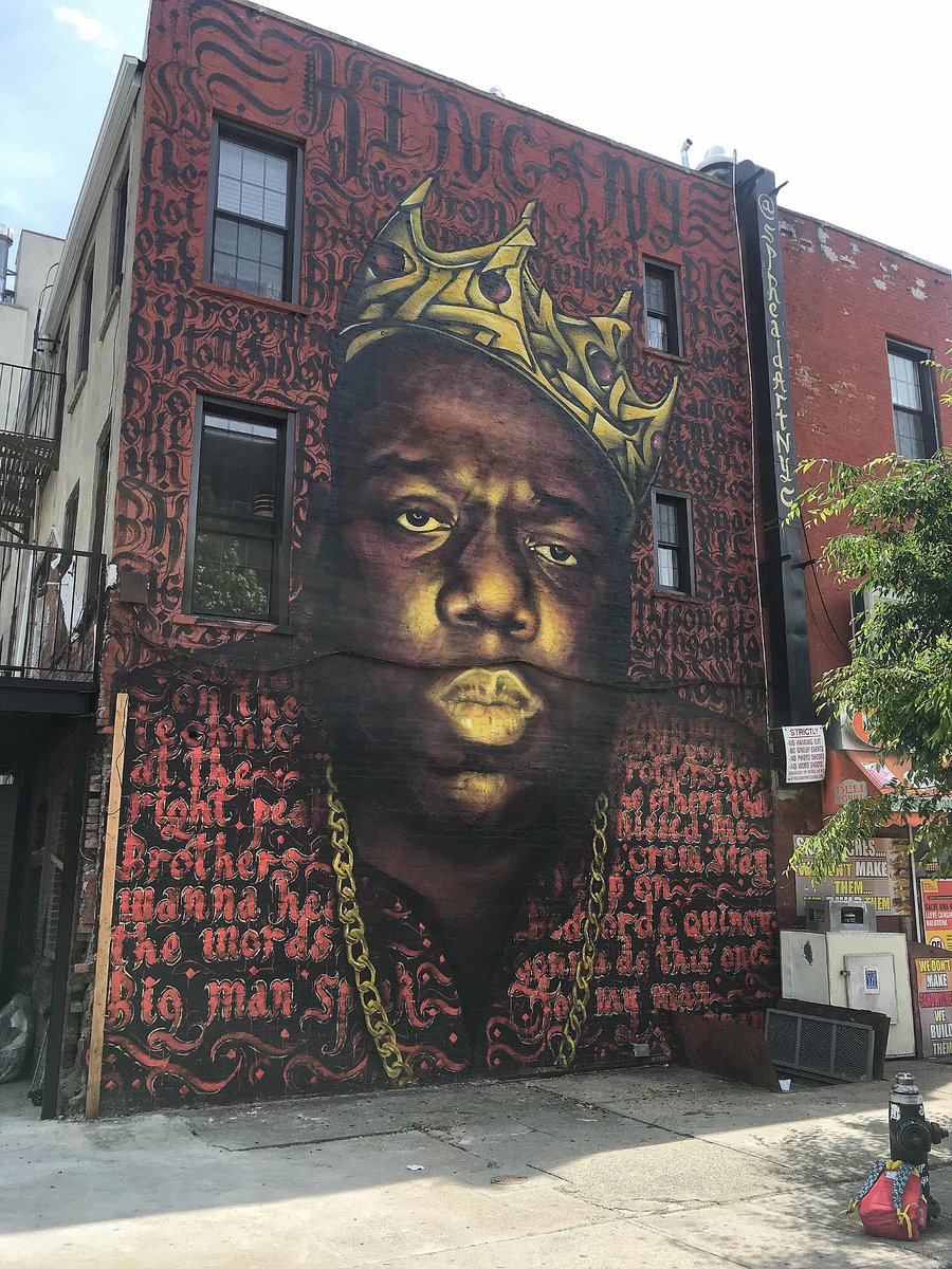 stevekrohn's tweet image. Great #StreetArt via @NYCSatori  On the corner of Quincy &amp;amp; Bedford in Bed-Stuy #kingofny #biggiemural @vgliatti @itakethelead #NYC #Art
