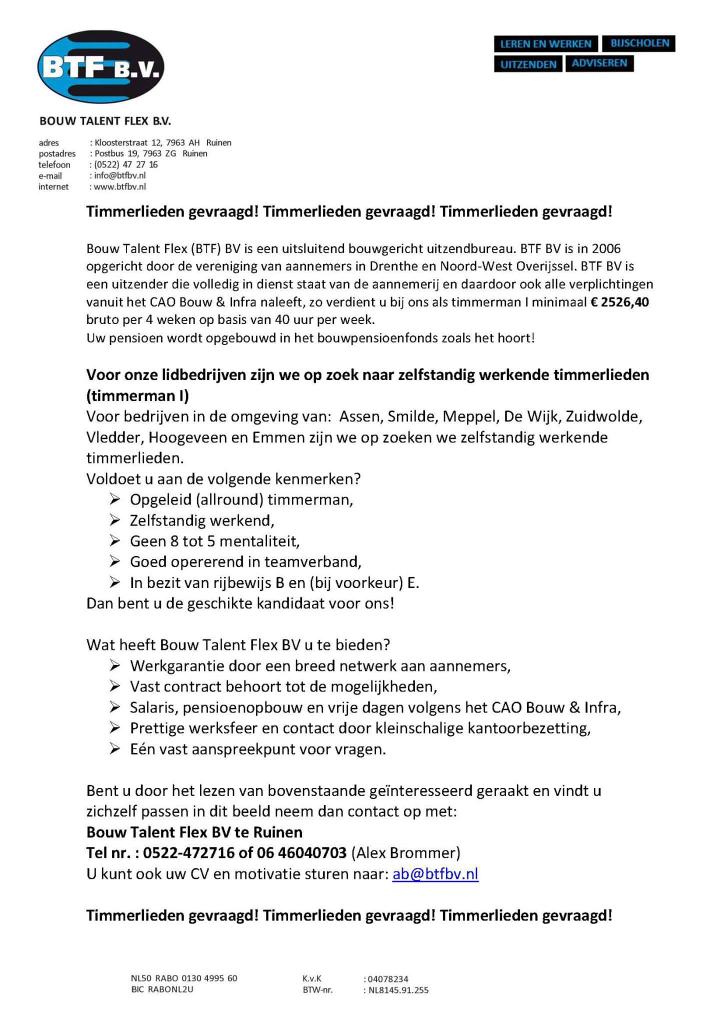 ab_bouw's tweet photo. Graag zoveel mogelijk retweeten! Timmerlieden gezocht!! https://t.co/9kyvEMPRap