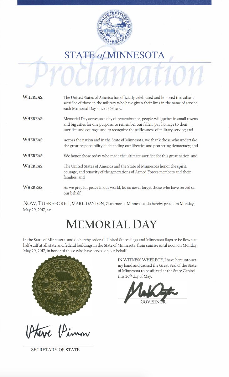 GovMarkDayton's tweet photo. Let us never forget the generations of servicemembers who made the ultimate sacrifice on our behalf. https://t.co/I4HUETvMYY #MemorialDay https://t.co/aZ3PXKiqTD