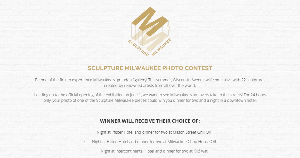 mkecreative's tweet photo. 24-hour photo contest May 30-31. Win a night on the town for 2! #SculptureMKE https://t.co/afWx87CoZ8 https://t.co/VAyyCyhuCr