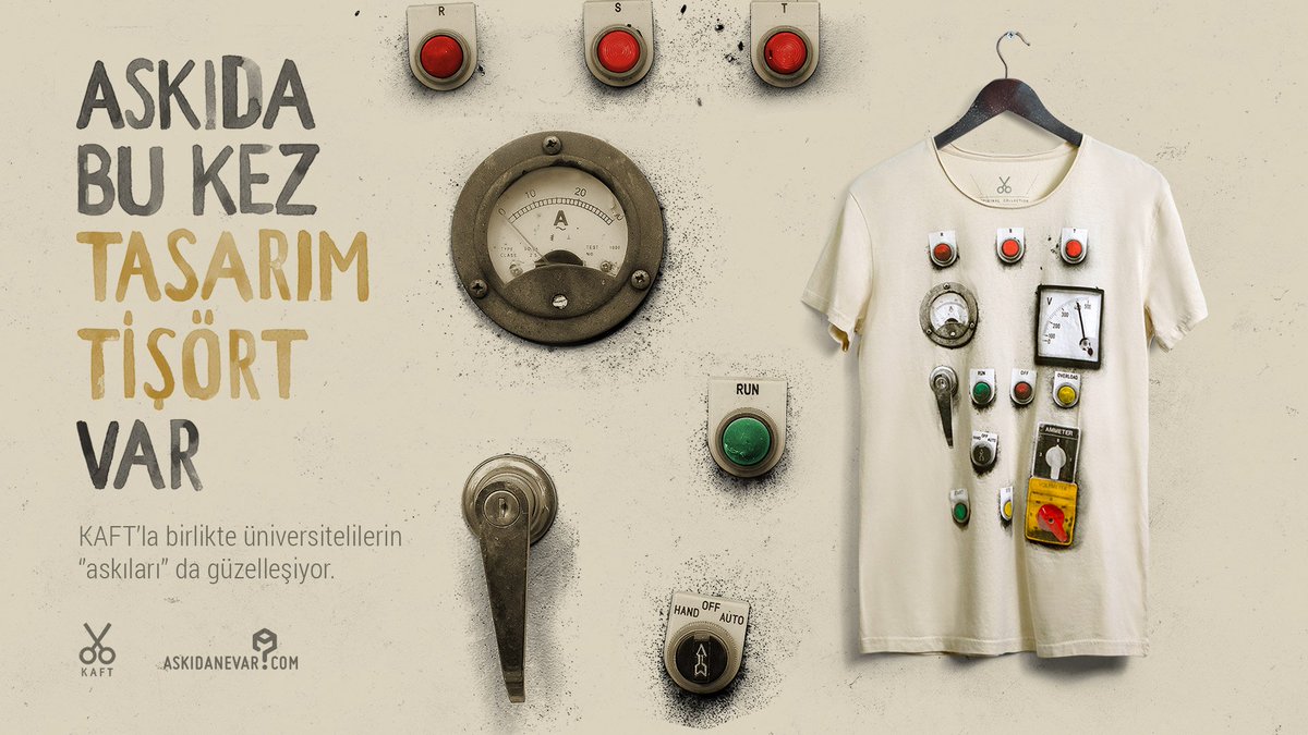Askıda tasarım T-shirt var! <a href="/KAFTco/">KAFT</a> desteğiyle 5 üniversiteliye hediye! Detaylar için: bit.ly/2r4VDZ6