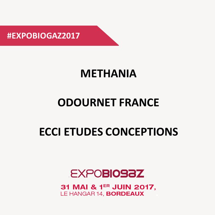 expobiogaz's tweet photo. Retrouvez sur #Expobiogaz2017 #Methania @Odournet #ECCI - Votre badge d'accès gratuit => https://t.co/o50B6sVfPI https://t.co/4lrZ4o1VCY