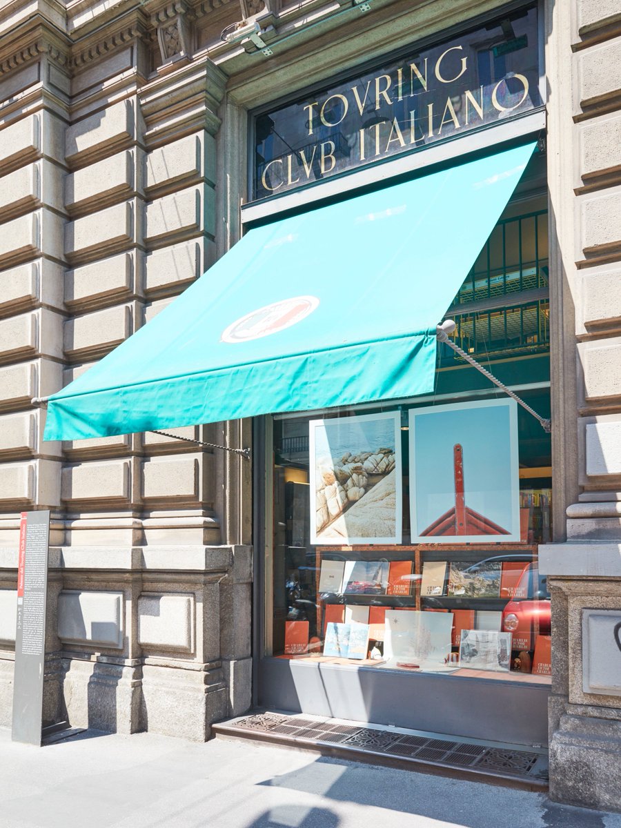 Our book for the fiftieth anniversary of <a href="/CVCaprera/">CentroVelicoCaprera</a> in the window of Touring Club Library in Milano.