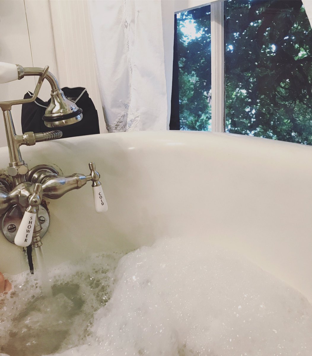 Hot bubble bath. Hot coffee. Good book. Claw foot tub. Hello, summer. #easttexas #providencehouse