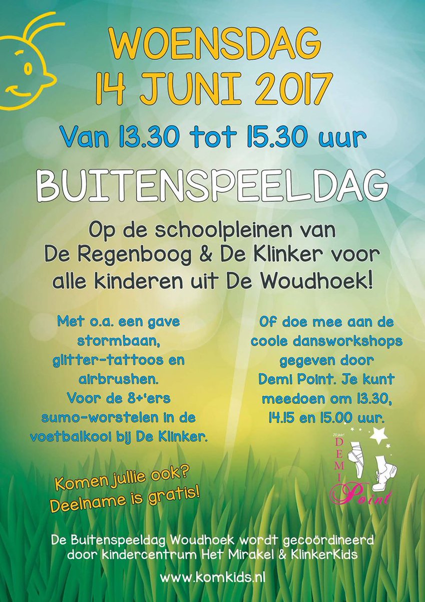 Het is weer bijna zover, de buitenspeeldag voor alle kinderen in de wijk Woudhoek! Op 14 juni zijn er vele leuke activiteiten te doen!