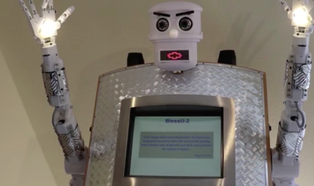 DailyMirror's tweet photo. Robot 'priest' can beam light from its hands and give automated blessings
https://t.co/RLUrOK55tu https://t.co/NjZ3c1cFFP