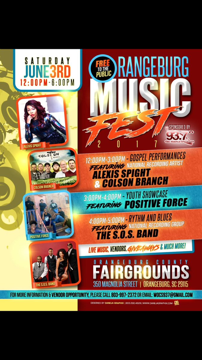 MissYorkCounty's tweet photo. Come enjoy music🎤, food🍔, and vendors🎪 at the 2017 Orangeburg Music Fest Sat. June 3rd!! Miss Black SC Queens will be crowned as well👑 https://t.co/BaKr5Zq3fT