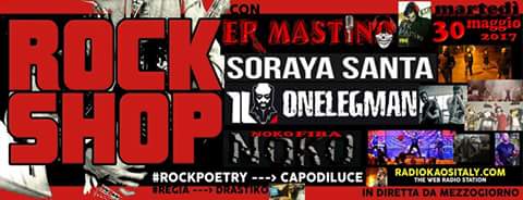 ErMastinoRock's tweet photo. #RockShop con: #OneLegMan + #SorayaSanta + #NokoFiba 30maggio alle12:00 su YouTube TV e su: https://t.co/kFYE27Uo42 https://t.co/pL3DPjWB9N