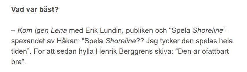 ellestrom's tweet photo. Gaffa tycker att Håkans spexande om "Spela Shoreline" var det bästa under spelningen. Detta är sjukt. #thedaythemusicdied #themusicisover https://t.co/9wXm01UxJj