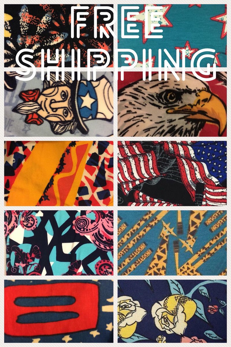 Lularoenparker's tweet photo. Memorial Day Sale!!! Everything SHIPS FREE! Join us in the Treasure Trove at 6pm PST 🇺🇸 https://t.co/MiO4I5bHgw  #lularoe #freeshipping https://t.co/j1X35XVwrR