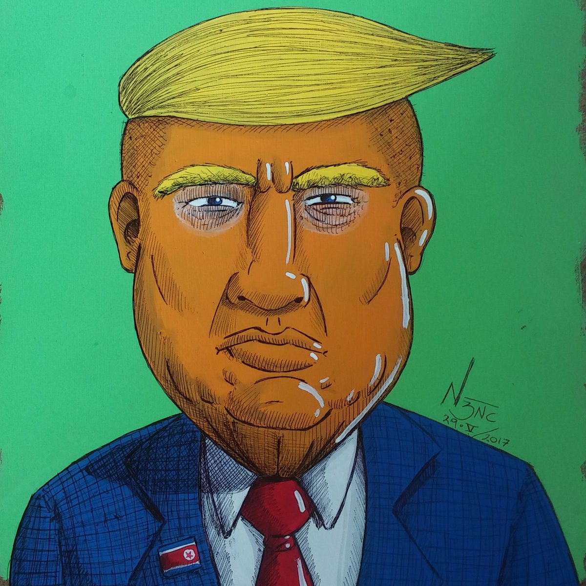 nenearte's tweet photo. 50 shapes of Trump: Chapter 10, Kim Jong Trump #n3ne #FreeMelania #trump #usa #cartoontrump #resist #DonaldTrump @nenearte https://t.co/7Ye3YVTkh4