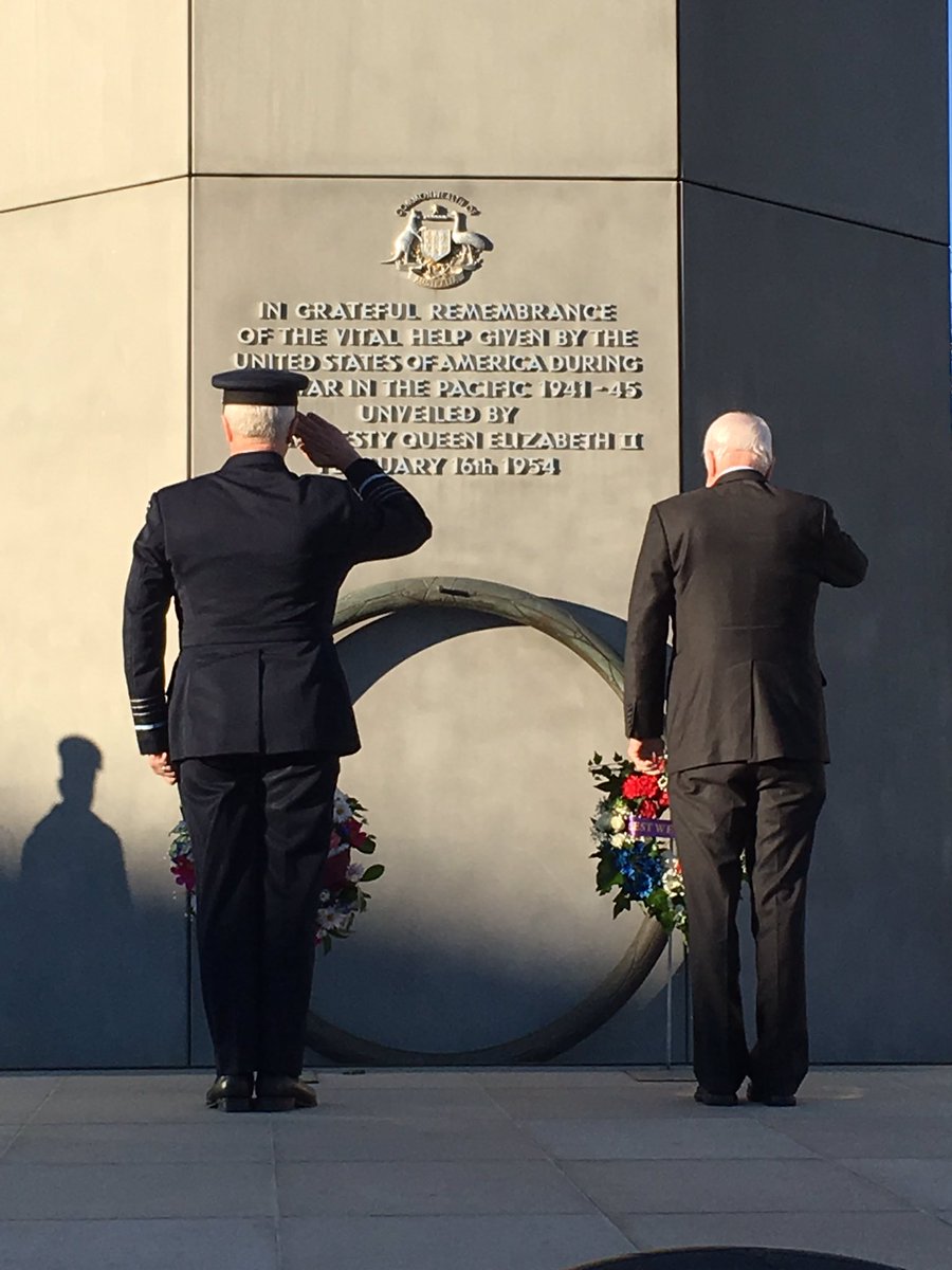 Honored to remember America &amp; #Australia's WWII veterans at the Australian-American Memorial in #Canberra this #MemorialDay