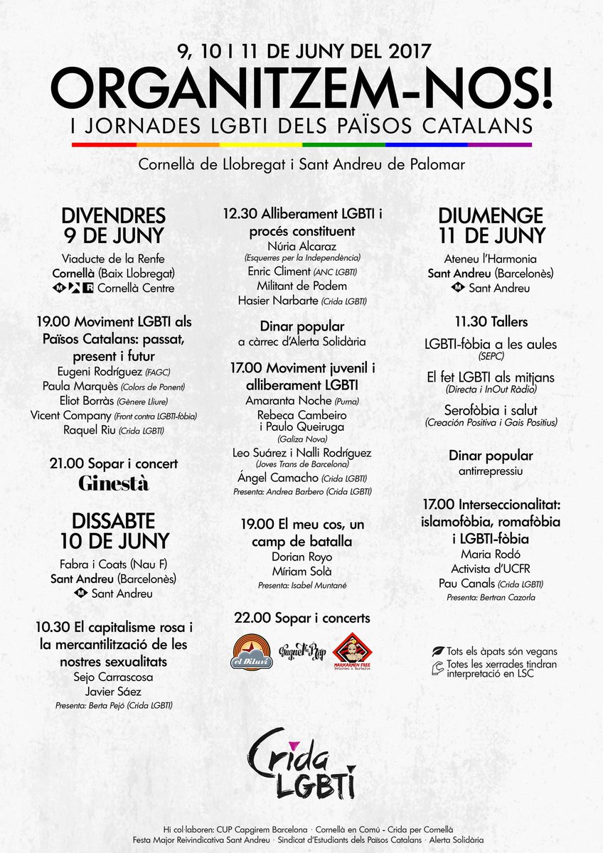 cridacridacrida's tweet photo. Ja tenim el cartell amb les ponents de les I Jornades LGBTI dels Països Catalans!!!

I estigueu atentes que encara poden haver-hi novetats 😏 https://t.co/puLpbDmEUu