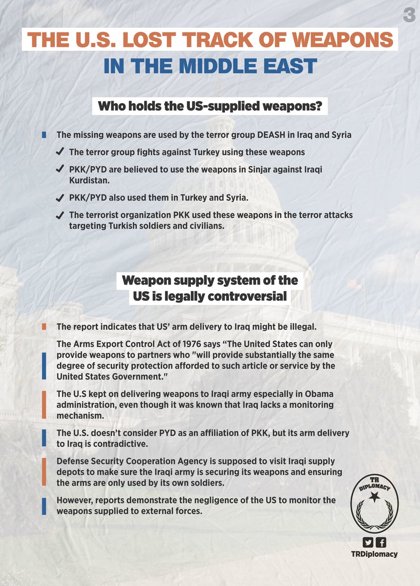 TRDiplomacy's tweet photo. The missing weapons of Pentagon were seized by DEASH and PKK
#USA #Pentagon #MissingWeapons https://t.co/HJhCUtjacV