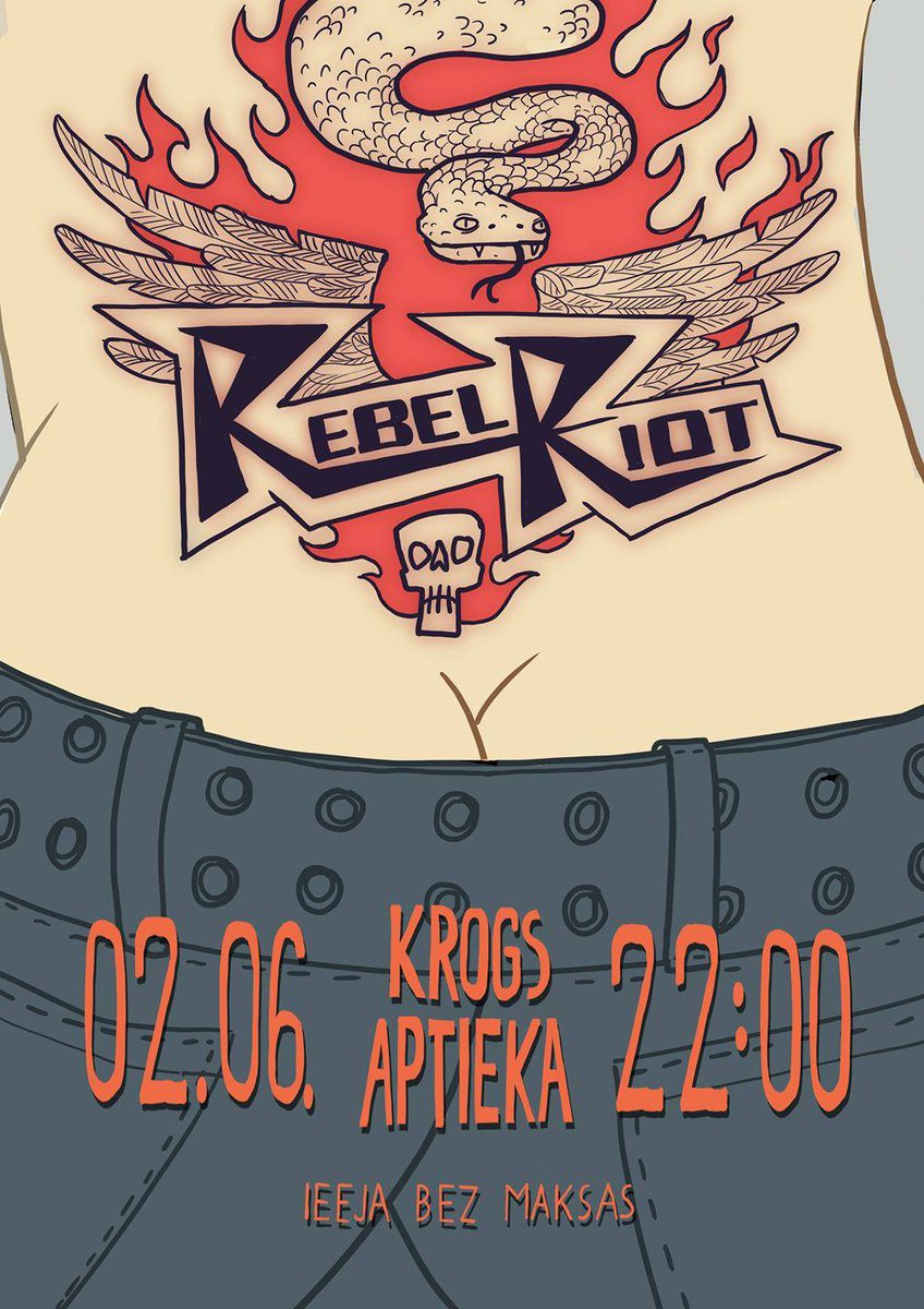 facebook.com/events/151995...

2. jūnijā REBEL RIOT uzstāsies pirmo reizi iekš <a href="/krogs_aptieka/">Krogs Aptieka</a>! 
Sākums 22:00, ieeja bezmaksas.