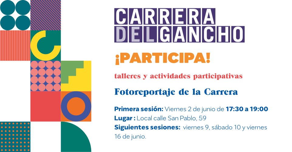 carreragancho's tweet photo. ¡Necesitamos reporteros y reporteras para la Carrera 
del Gancho! ¿Te apuntas? Taller de fotoreportaje con @eabadfotografia !! https://t.co/L2ob1rl8U9