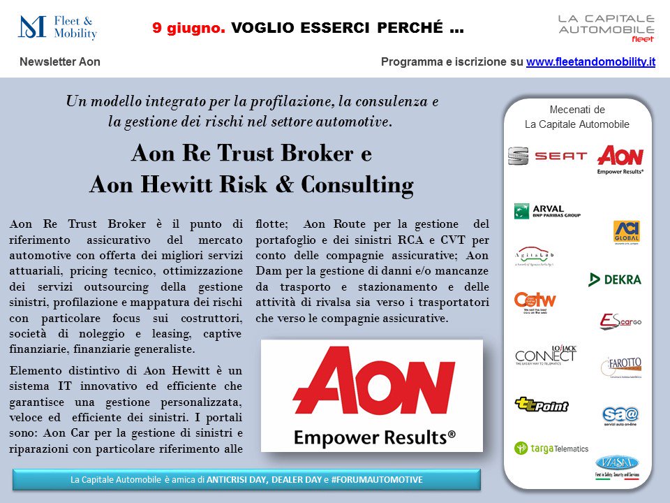 Per informazioni su La Capitale Automobile Fleet del 9 giugno e per partecipare -> fleetandmobility.it/eventi/la-capi…